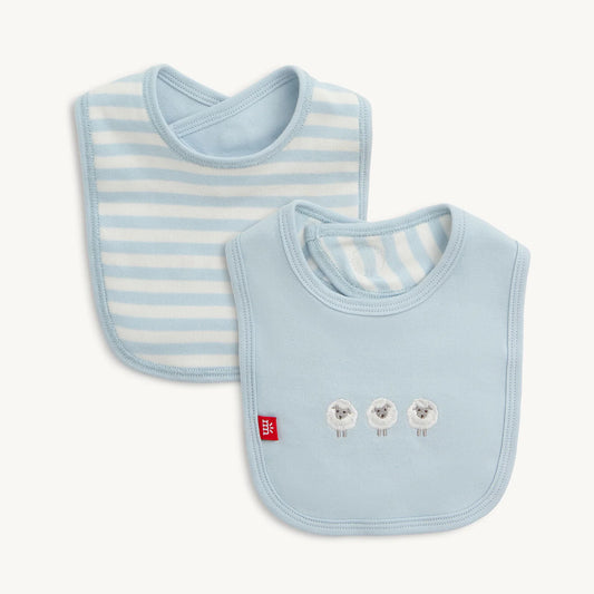 Magnetic Me Blue Stripe Reversible Bib