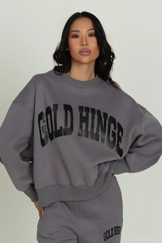 Gold Hinge Obsidian Grey Wide Arm Sweatshirt