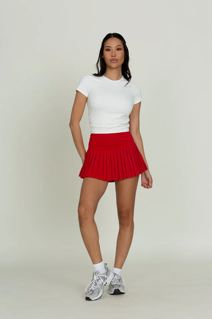 Gold Hinge Ruby Pleated Tennis Skirt