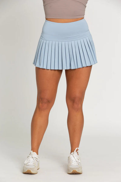 Gold Hinge Pale Blue Pleated Tennis Skirt