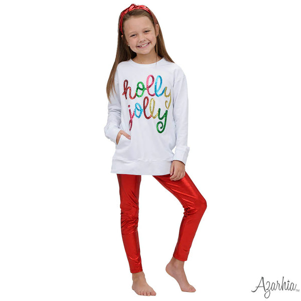 Youth Holly Jolly Sequin Pocket Tunic