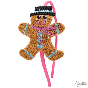 Youth Gingerbread Man Rhinestone Patch Headband