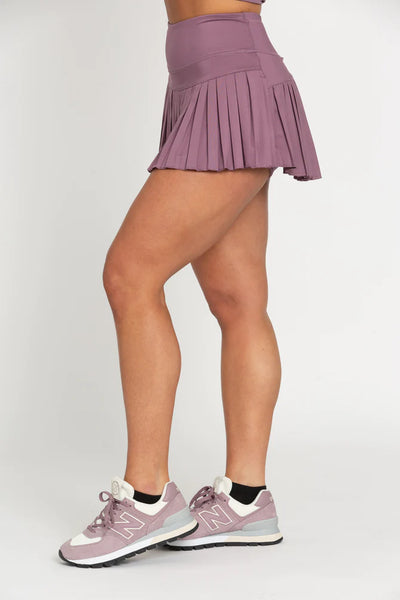 Gold Hinge Plum Pleated Tennis Skirt