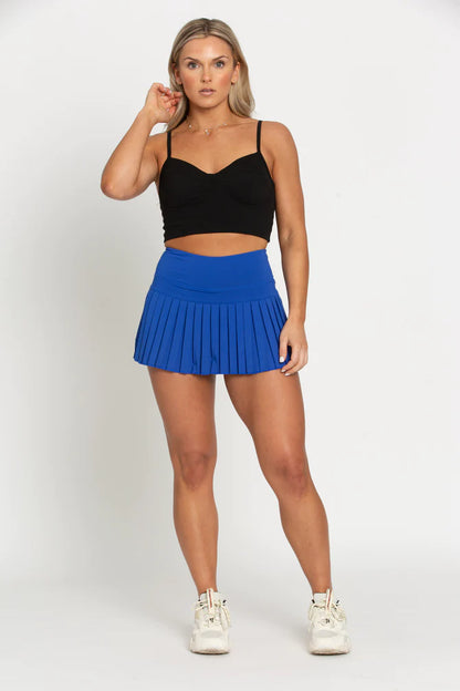 Gold Hinge Cobalt Pleated Tennis Skirt