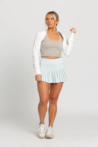 Gold Hinge Ice Blue Pleated Tennis Skirt