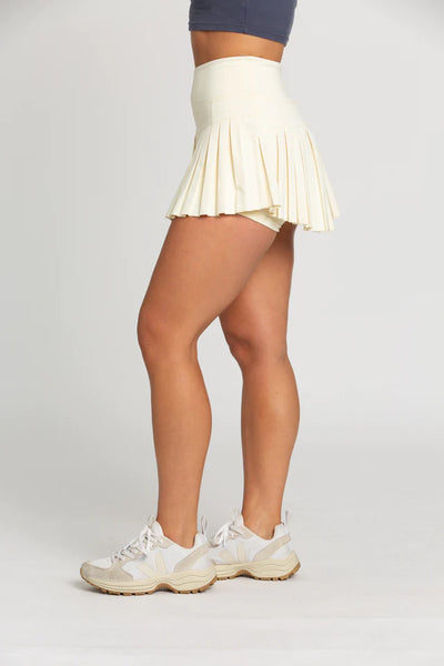 Gold Hinge Pale Yellow Pleated Tennis Skirt