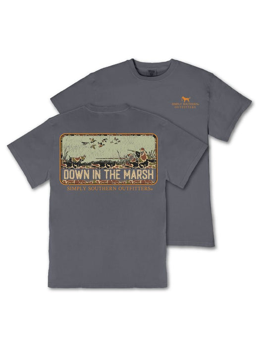 Men's Graphite Mineral Down In The Marsh Tee