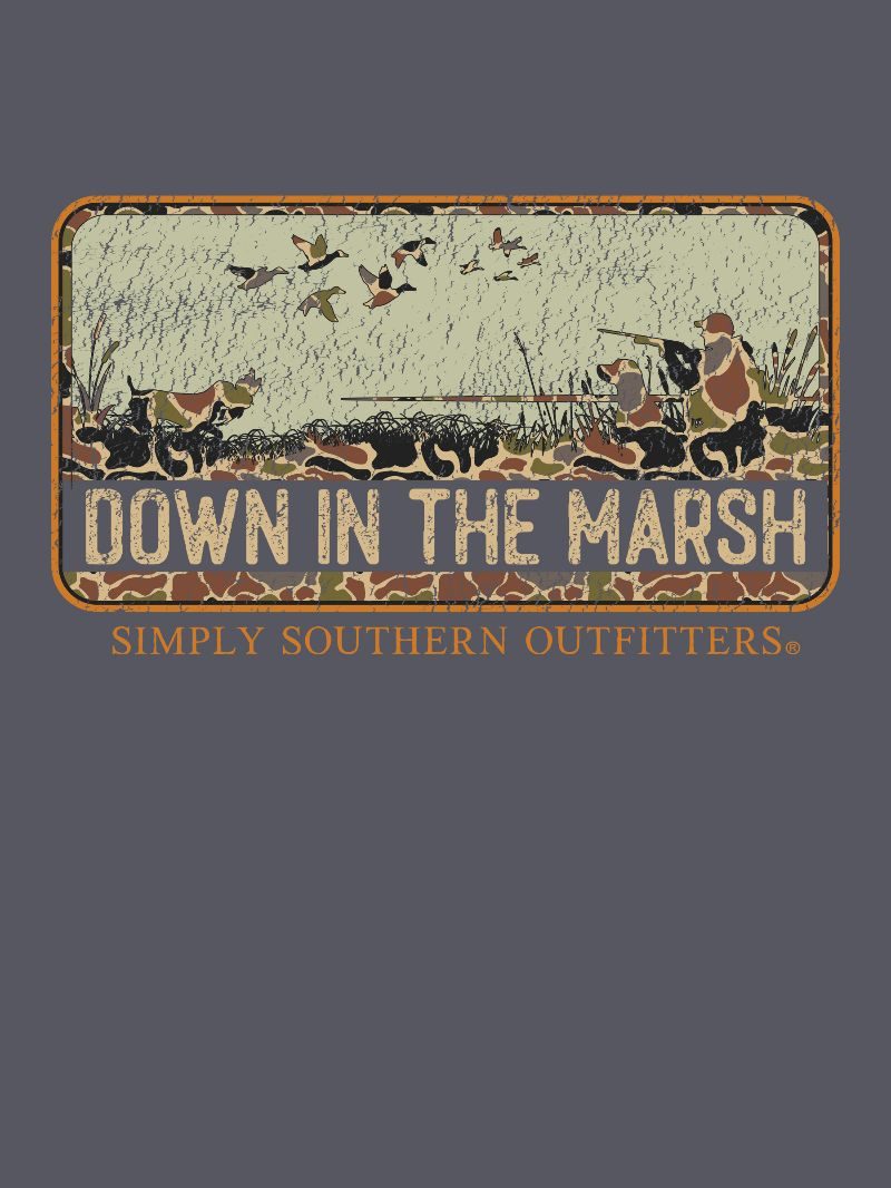 Men's Graphite Mineral Down In The Marsh Tee