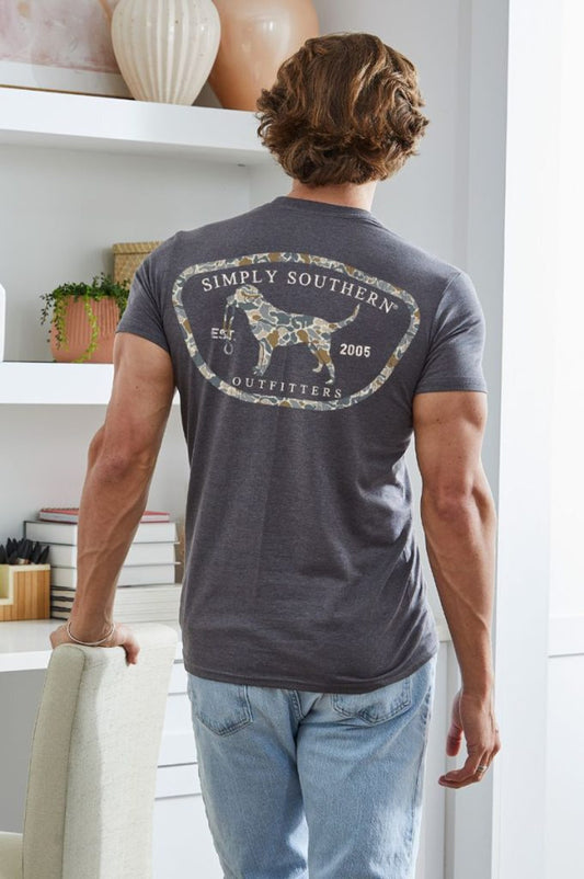 Men's Iron Heather Camo Dog Tee