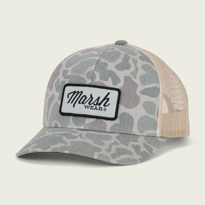 Dark Green Mallard Camo Script Trucker Hat