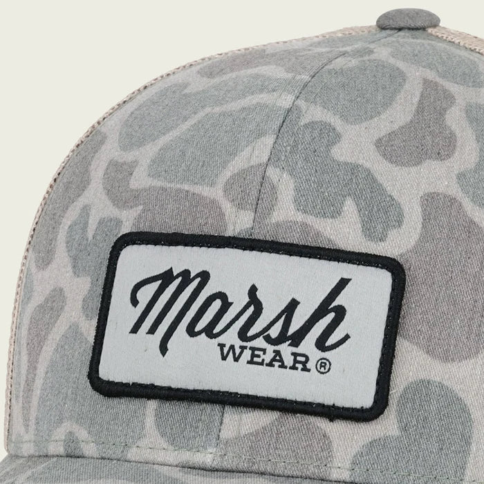 Dark Green Mallard Camo Script Trucker Hat