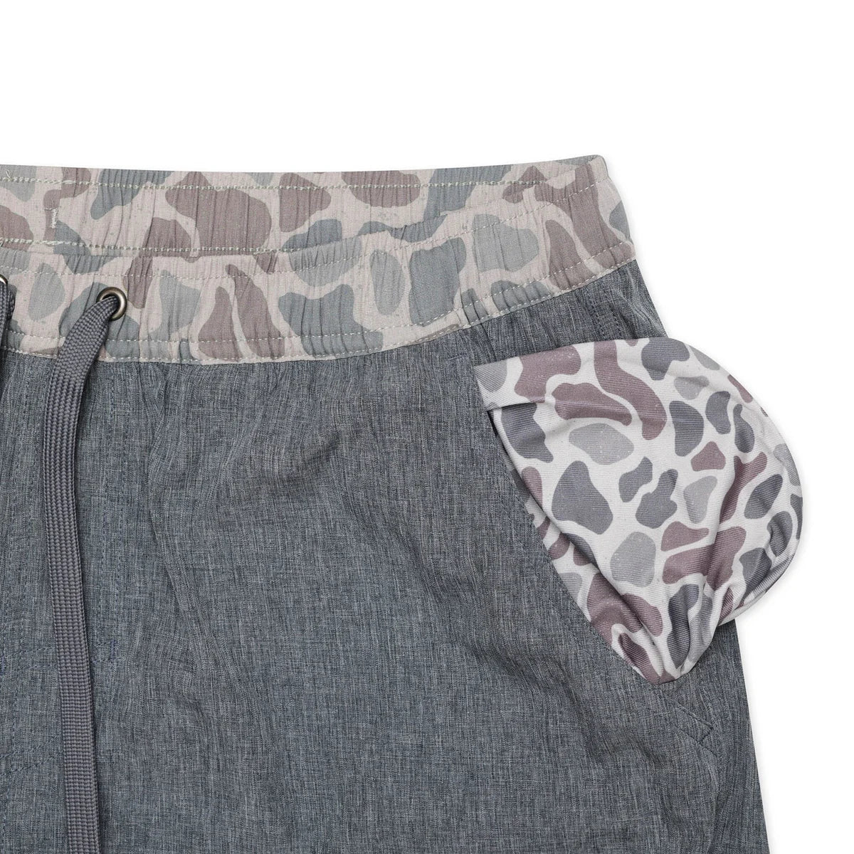 Grizzly Grey with Classic Deer Camo Liner Athletic Shorts
