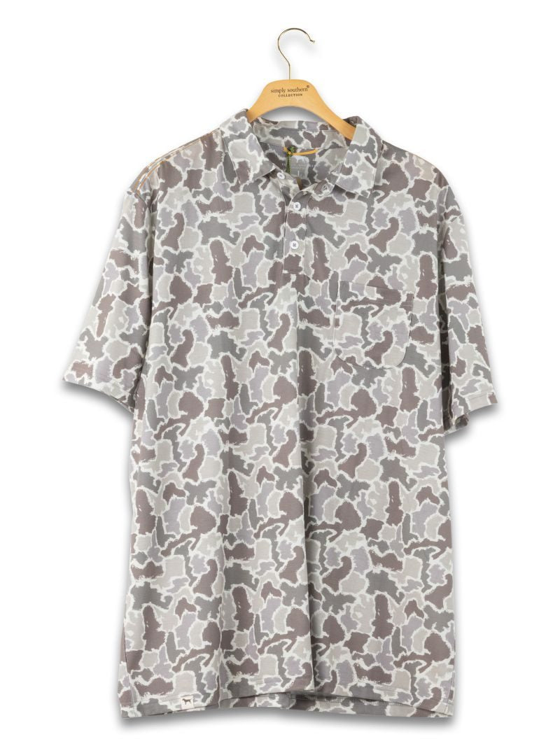 Men's Grey Camo Polo
