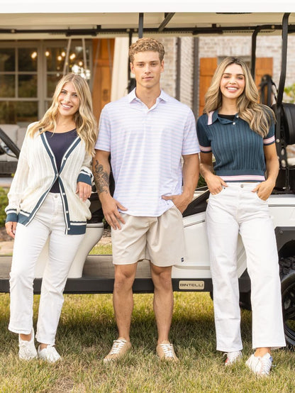 Men's Blue Stripe UPF Polo