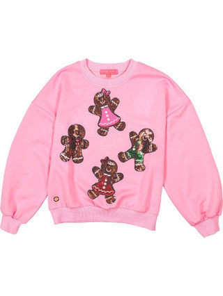 Gingerbread Sequin Crewneck Pullover