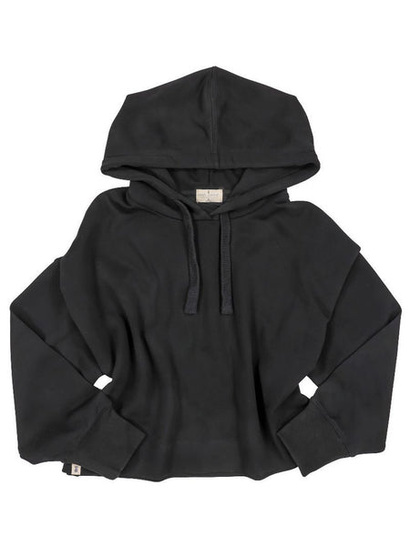 Black Crop Hoodie Pullover