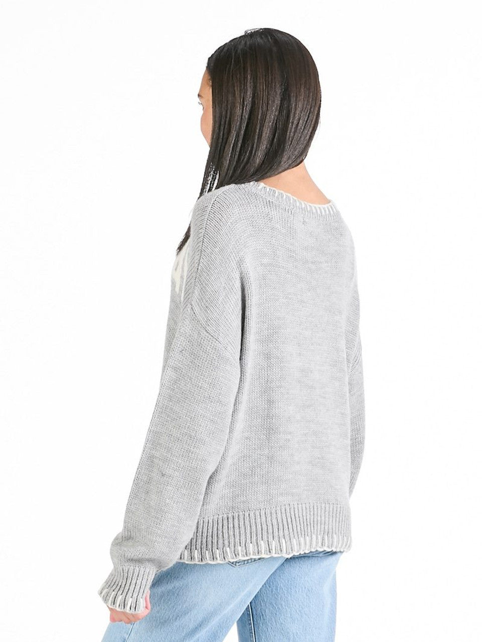Grey & White Gameday Imee Sweater