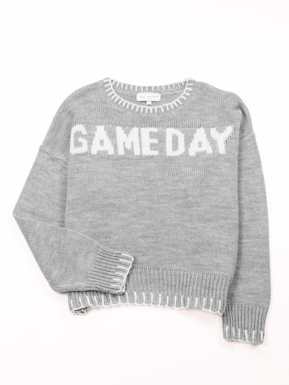 Grey & White Gameday Imee Sweater
