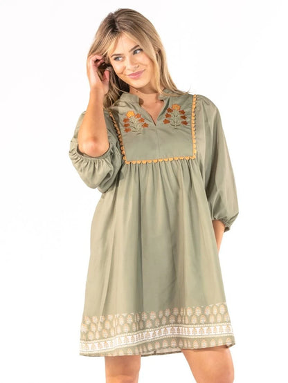 Green Maeve Scallop Dress