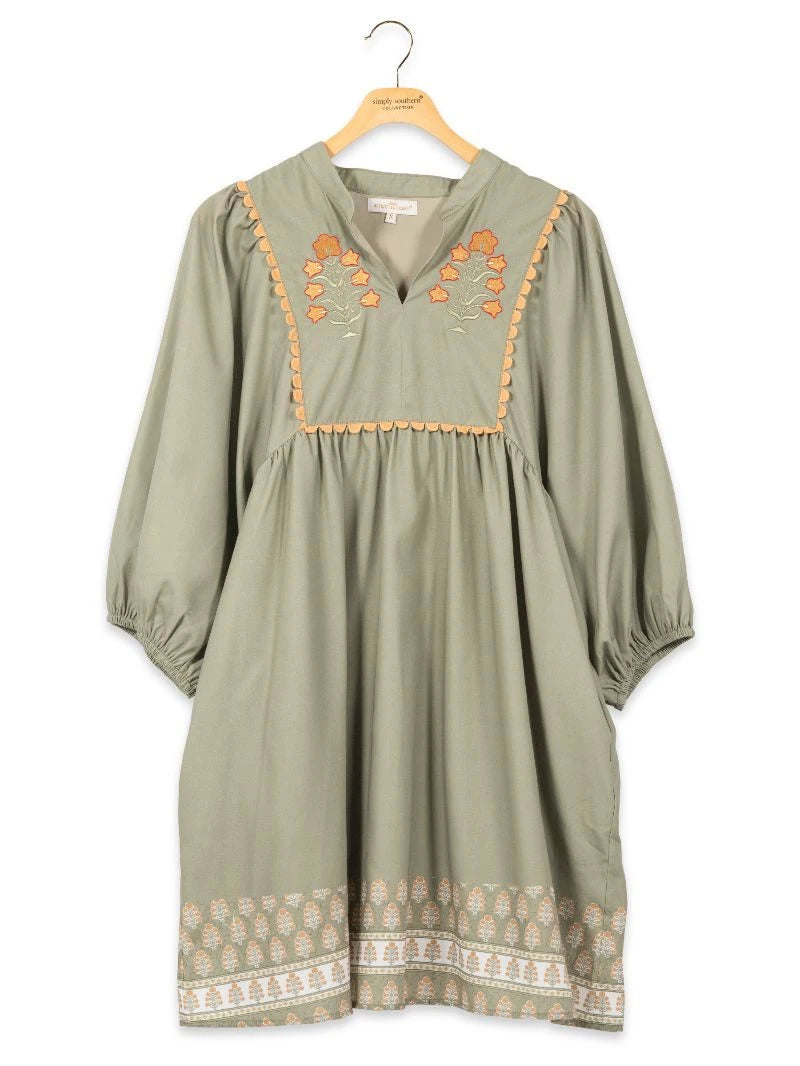 Green Maeve Scallop Dress