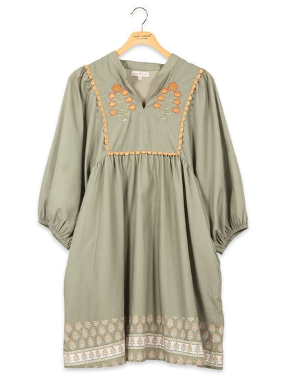 Green Maeve Scallop Dress