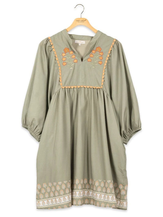 Green Maeve Scallop Dress