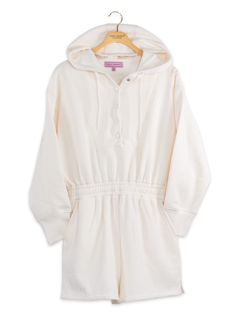 Ivory Hooded Lounge Romper