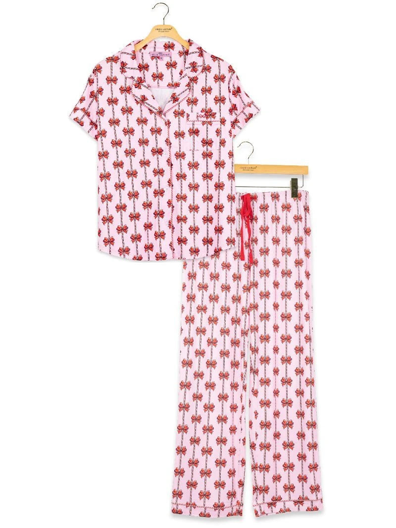 Peppermint Bow Simply Soft Pajama Pant Set