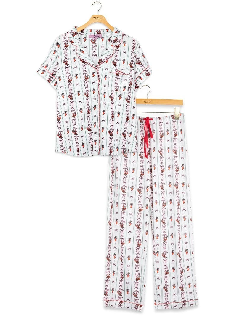 Santa & Stocking Bows Simply Soft Pajama Pant Set