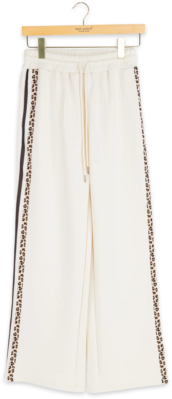 Ivory Leopard Soft Side Pants
