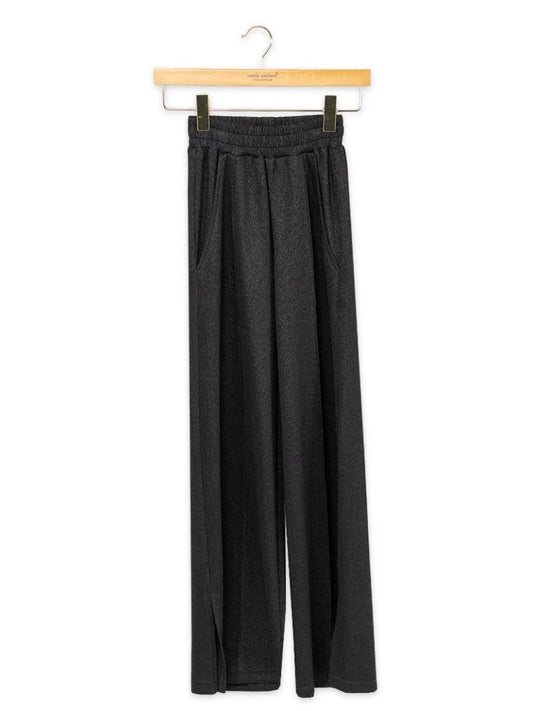Black Violet Pintuck Pants