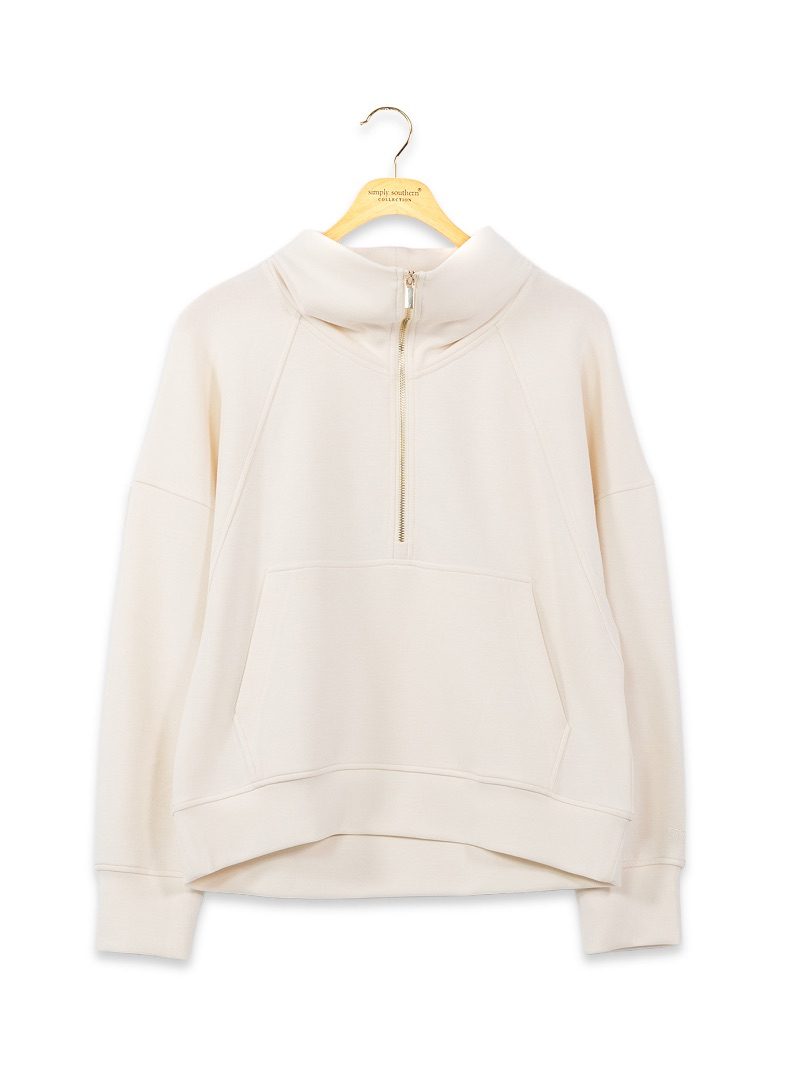 Ivory Half Zip Lounge Pullover