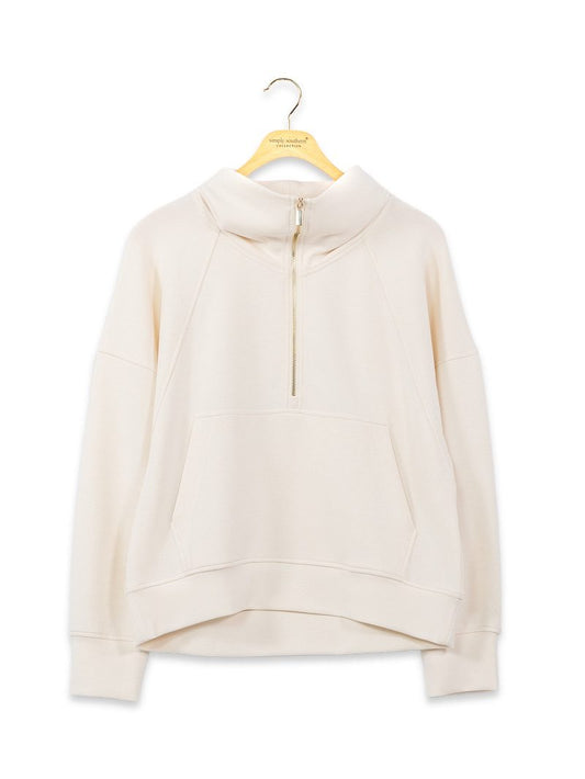 Ivory Half Zip Lounge Pullover