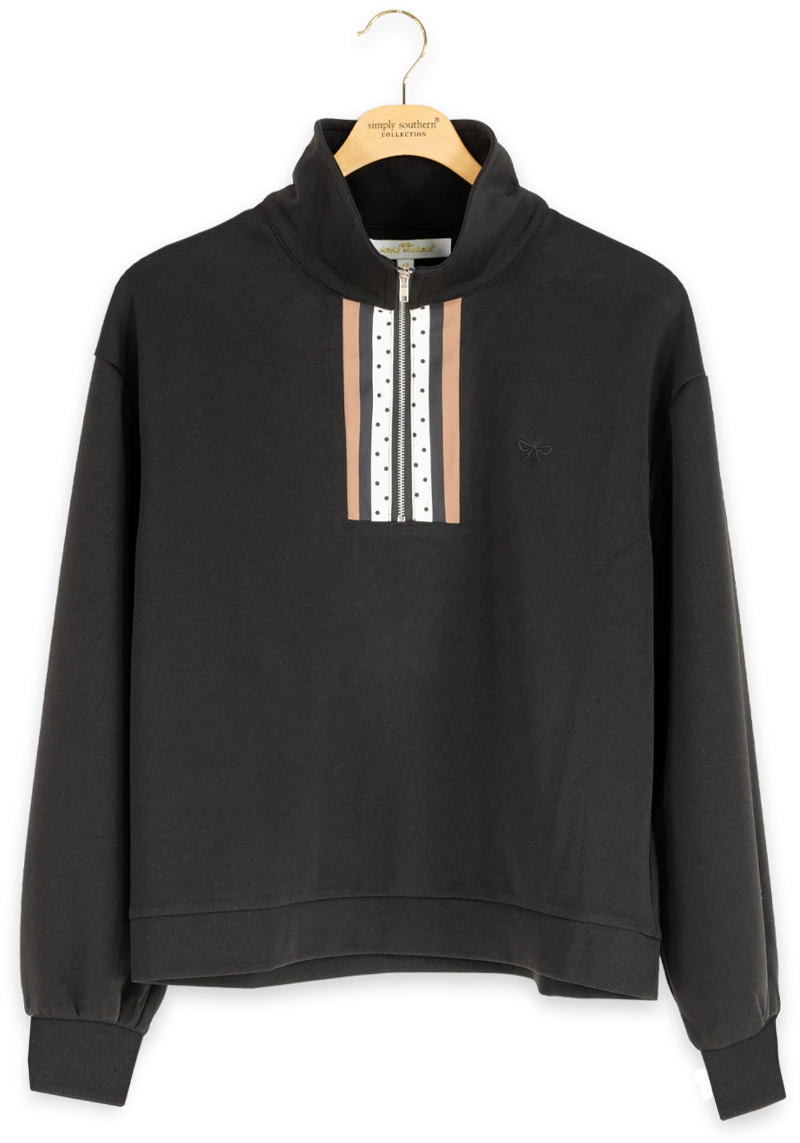 Black Dot Soft Side Pullover