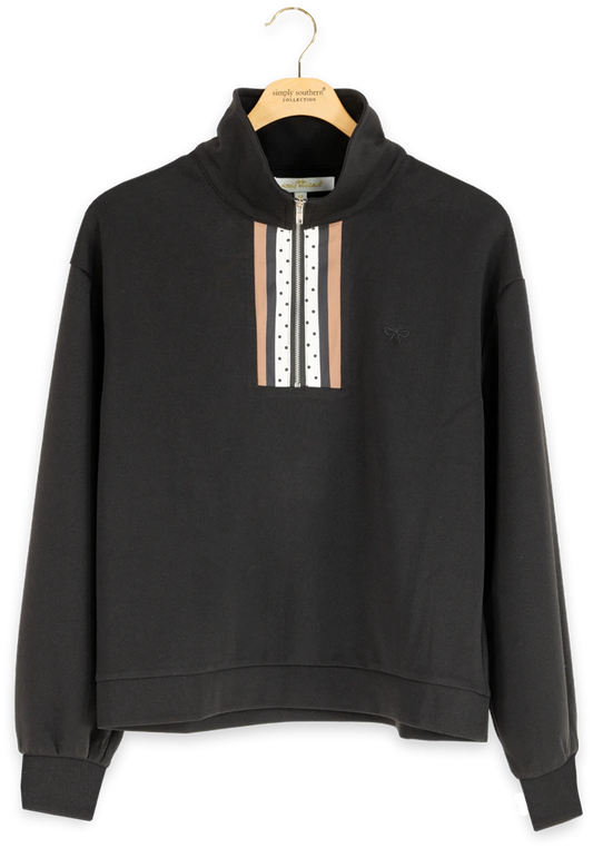 Black Dot Soft Side Pullover