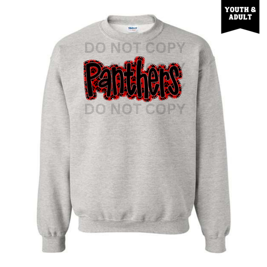 Grey Panthers Faux Applique Sweatshirt