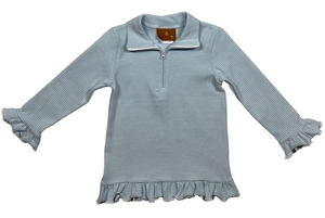 Light Blue Stripe Ellie 1/4 Zip Pullover