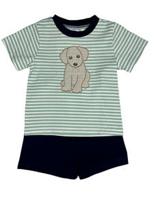 Puppy Applique Boy Short Set