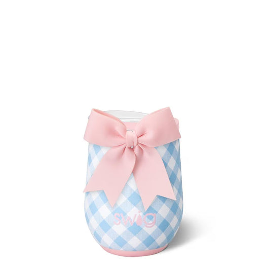 Swig Gingham 12 oz. Stemless Wine Cup