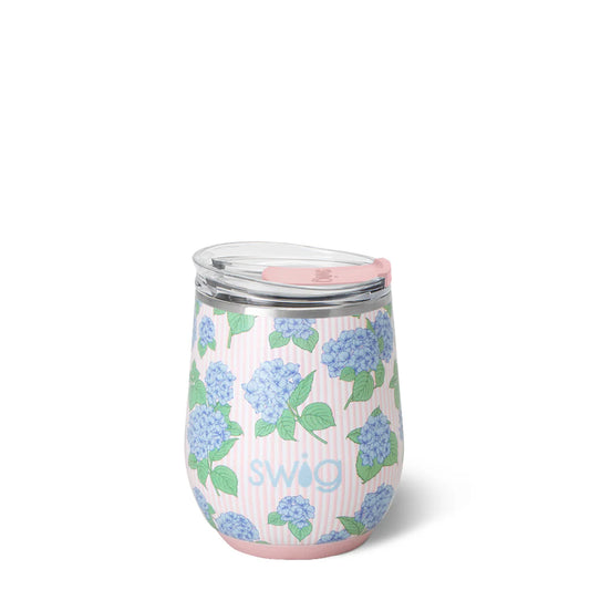 Swig Hydrangeas 12 oz. Stemless Wine Cup