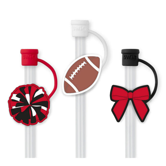 Swig Red + Black We’ve Got Spirit Straw Topper Set