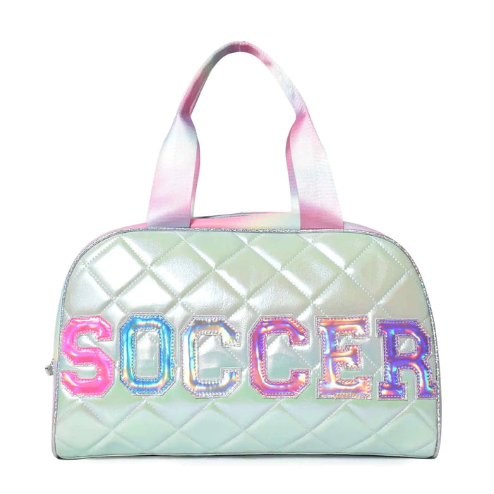 Pistachio Soccer Metallic Medium Duffle Bag