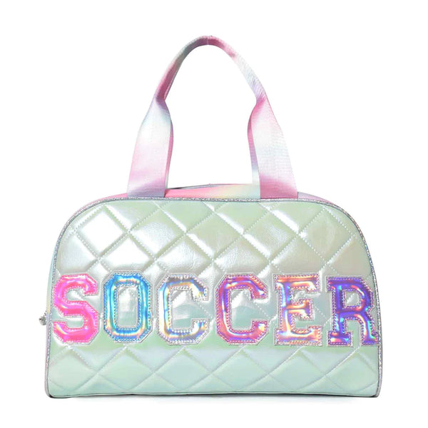 Pistachio Soccer Metallic Medium Duffle Bag