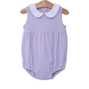 Lavender Stripe Charlotte Sleeveless Bubble