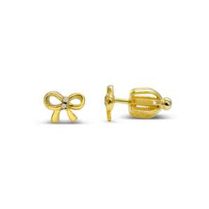 Stia Girl Gold Just So, Bow Earrings