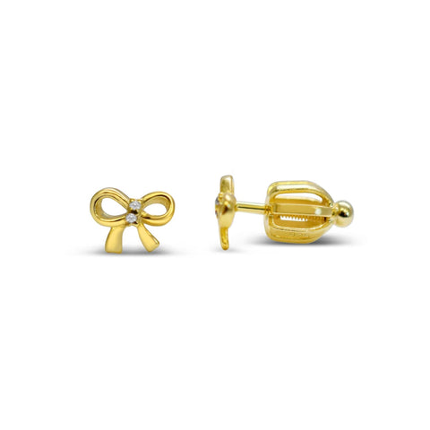 Stia Girl Gold Just So, Bow Earrings