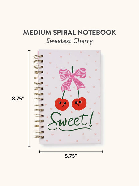 Sweetest Cherry Medium Spiral Notebook