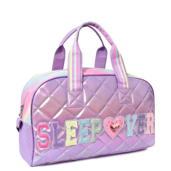 Metallic Orchid Sleepover Quilted Large Duffle Bag