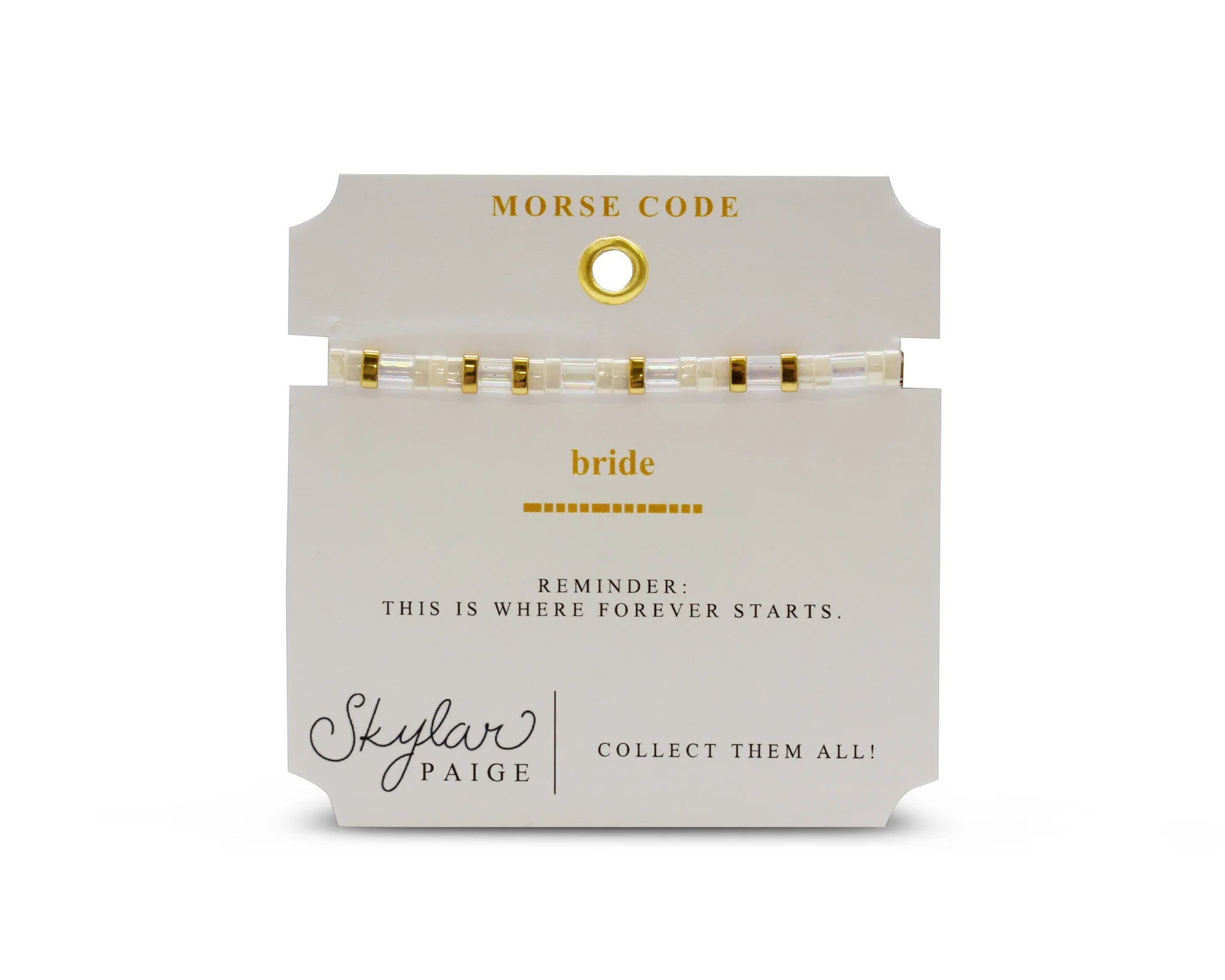 Bride - Morse Code Tila Beaded Bracelet