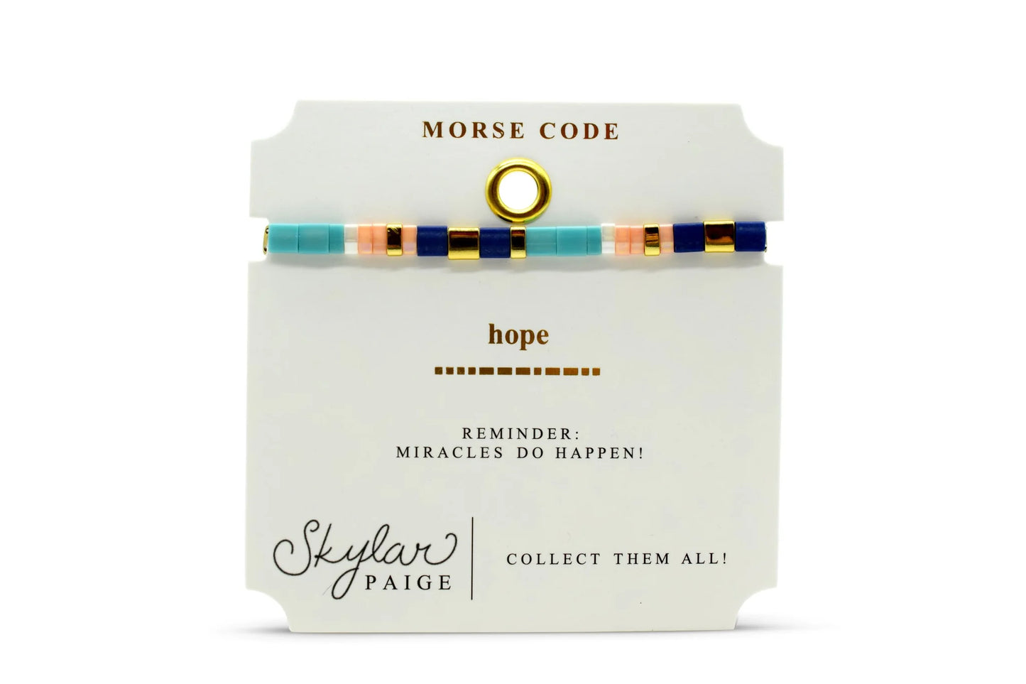 Hope - Morse Code Tila Beaded Bracelet
